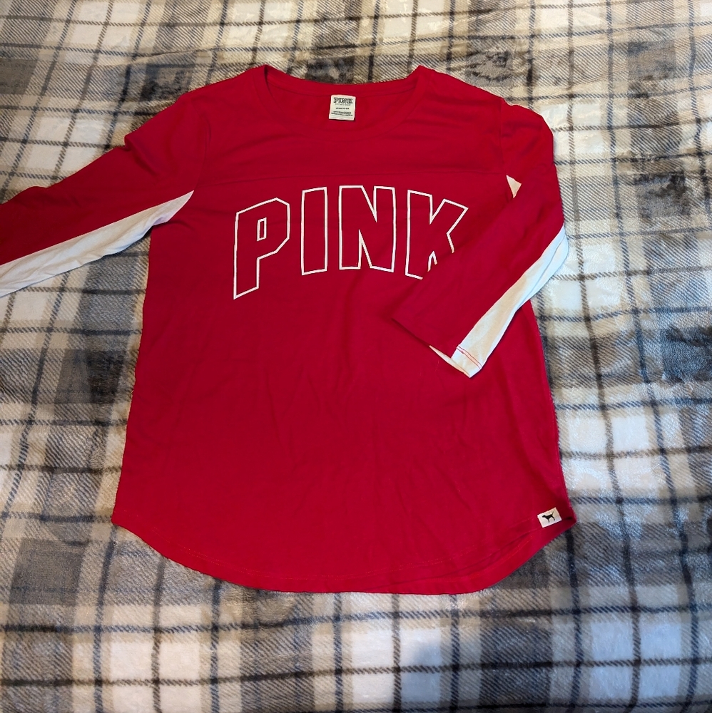 Small Pink brand 3/4 sleeve shirt